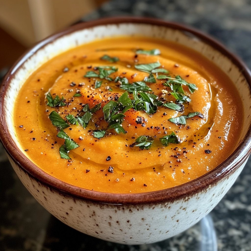Healthy Vegan Roasted Carrot Soup