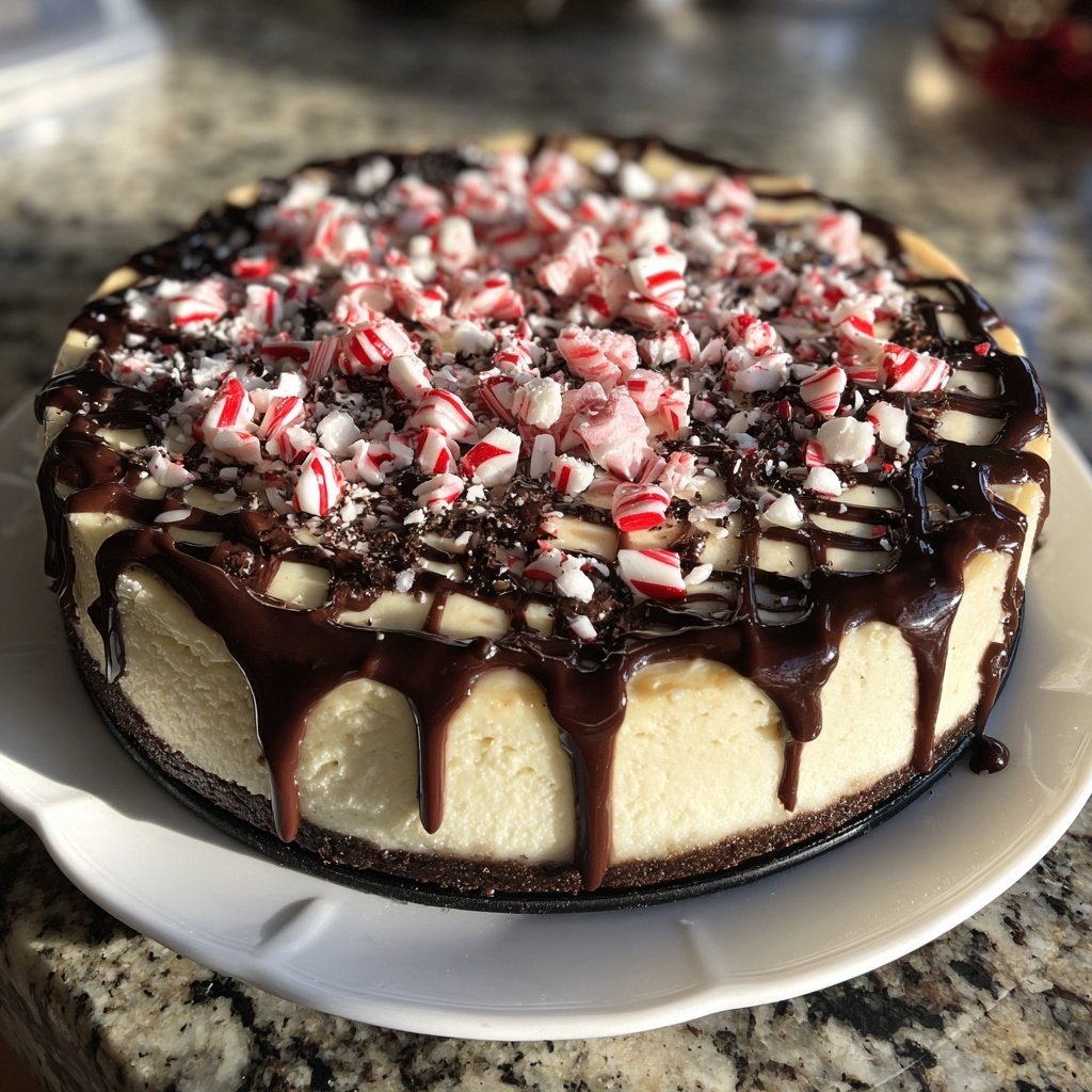Peppermint Cheesecake with Chocolate Crust