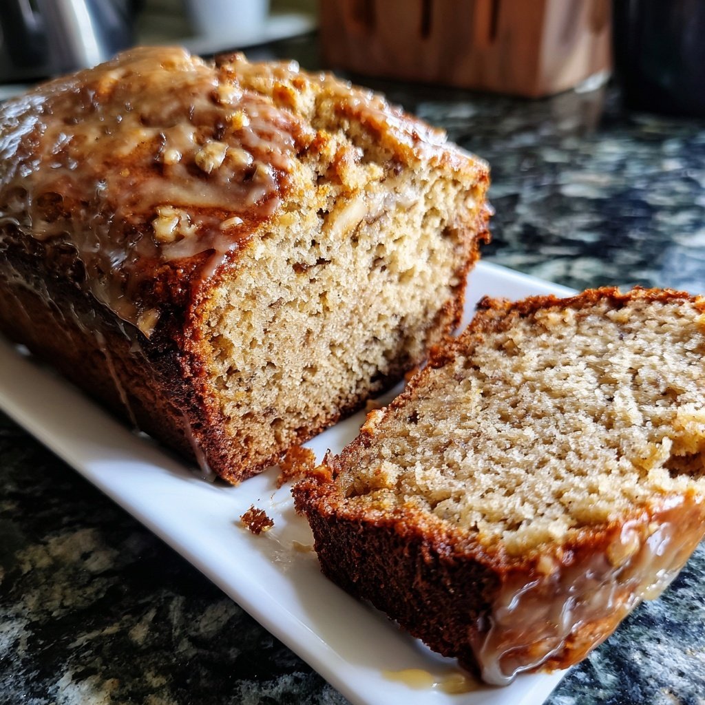 Banana Nut Bread with Honey Glaze