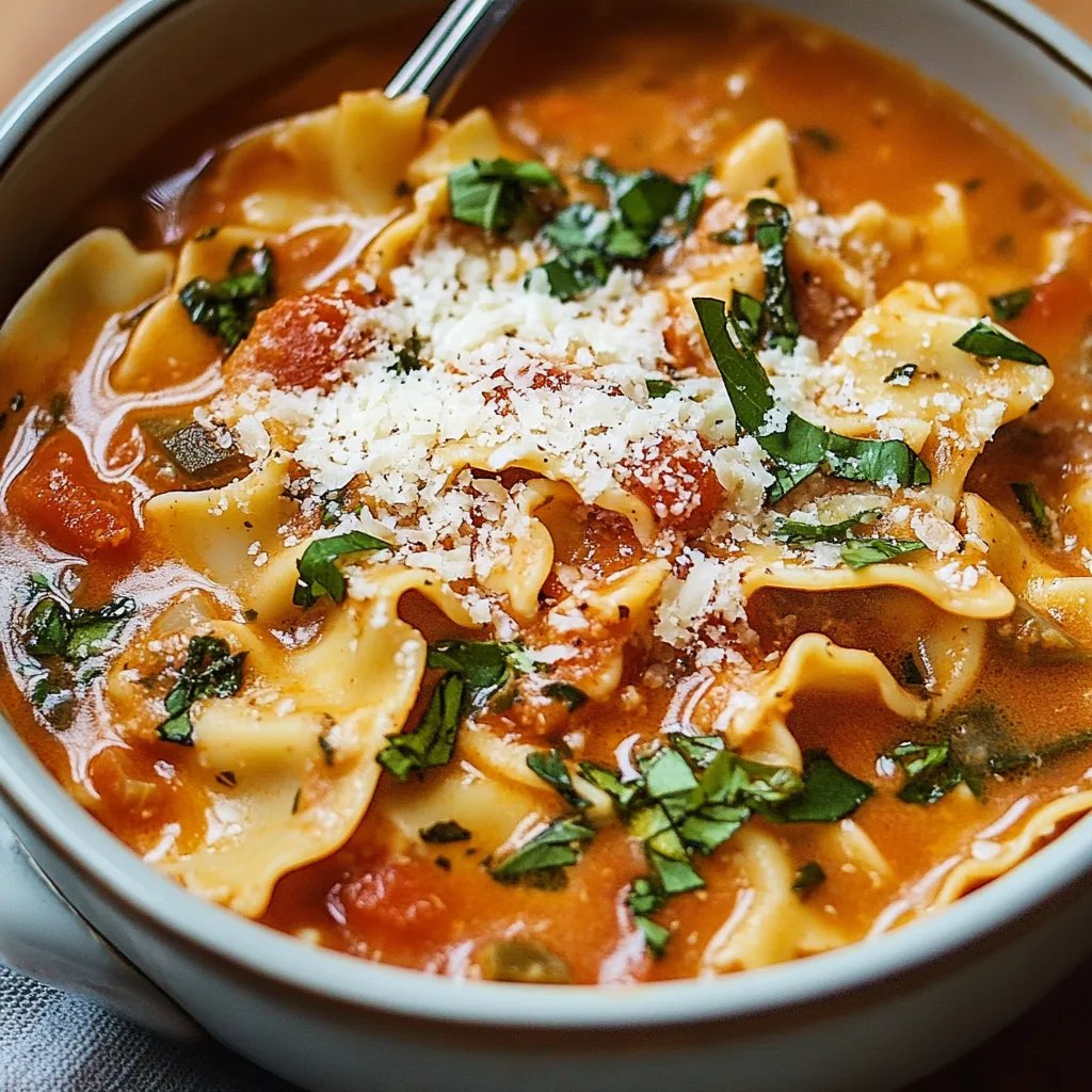 One Pot Vegetarian Lasagna Soup