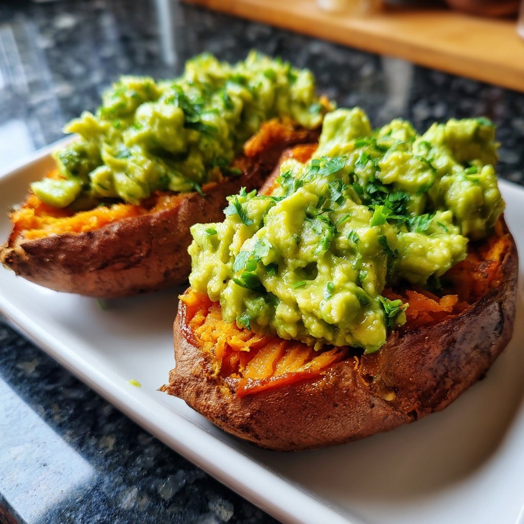Baked Sweet Potato with Guac