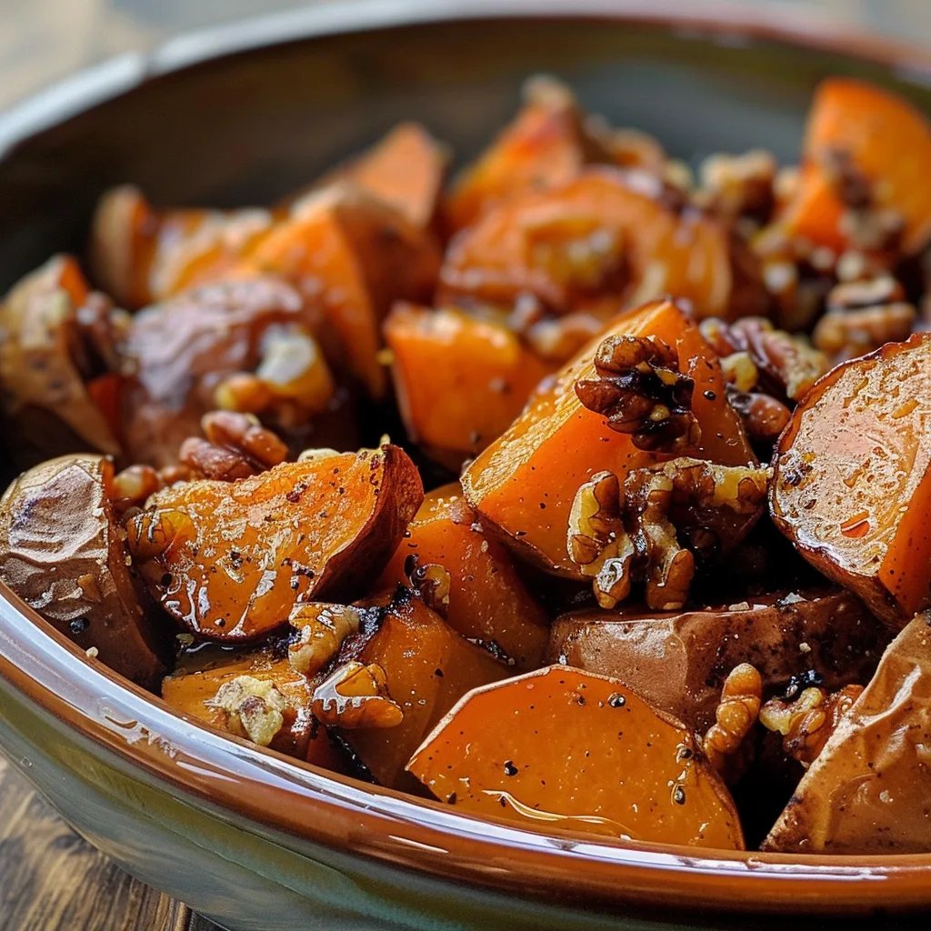 Walnut Maple Roasted Sweet Potatoes