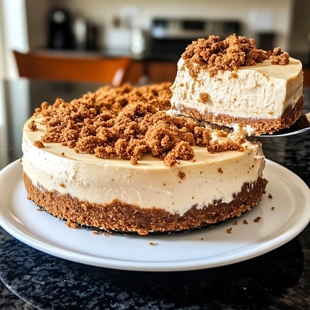 No-Bake Speculoos Cheesecake with Cookie Crust