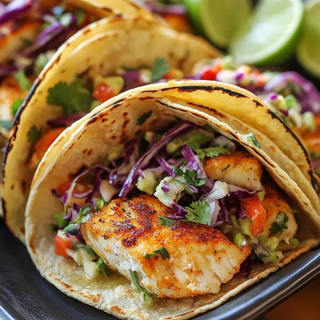 Easy Fish Tacos with Cilantro Lime Slaw
