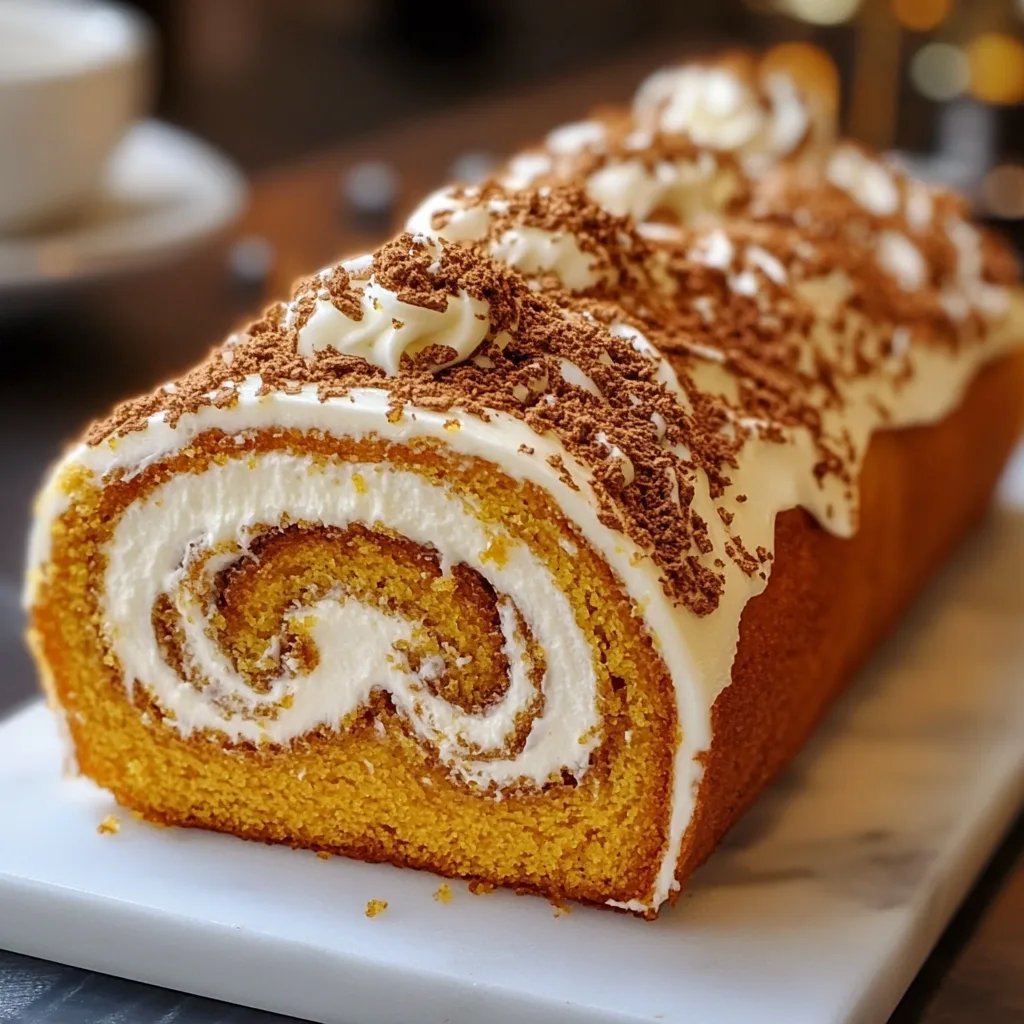 Creamy Pumpkin Spice Roll Cake