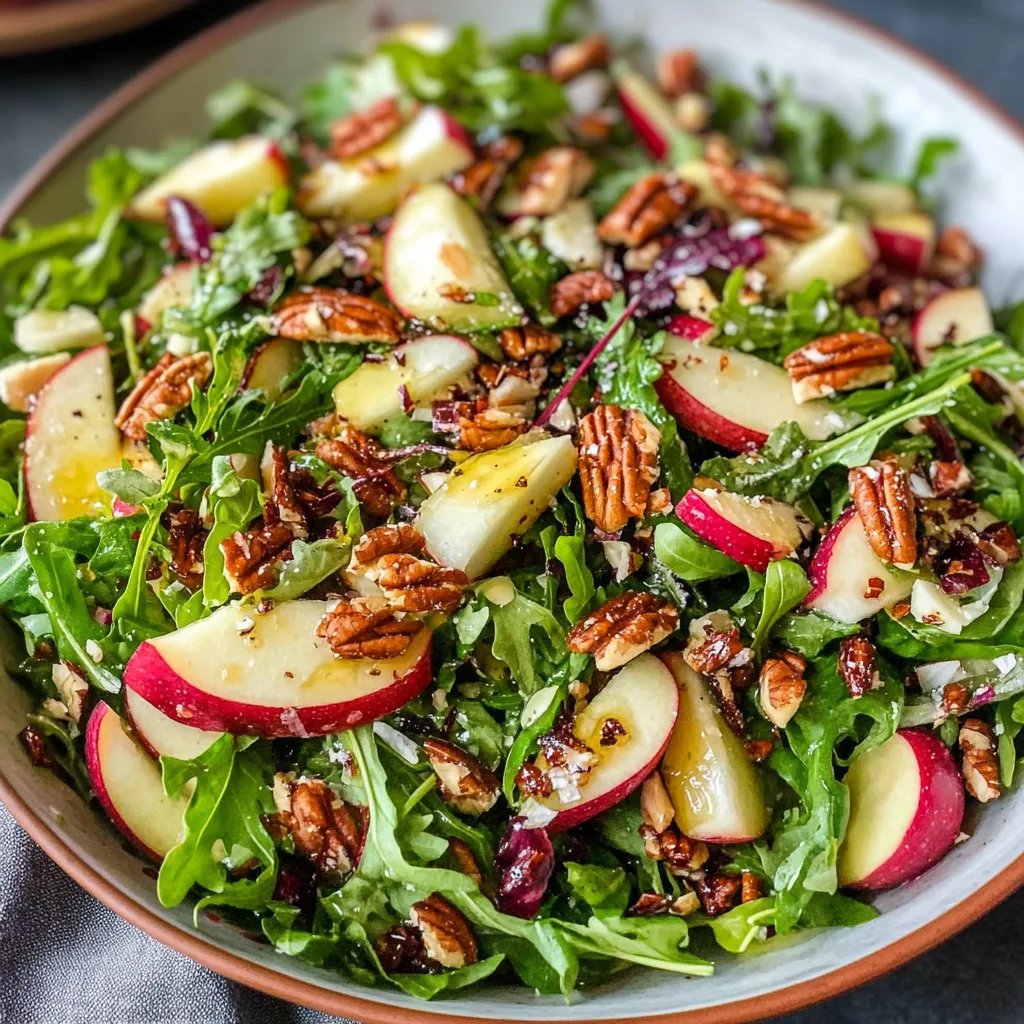 Apple Arugula Salad w/ Maple Pecans