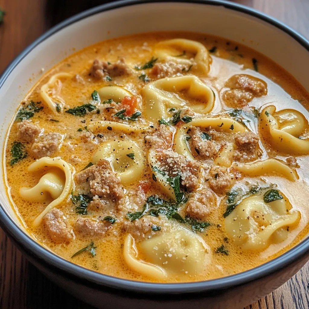 Creamy Sausage Tortellini Soup