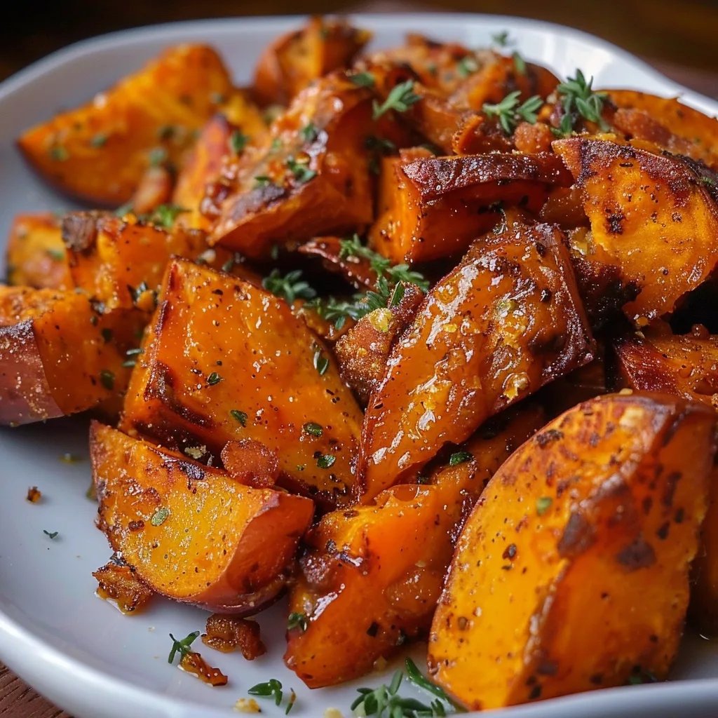Cinnamon Maple Roasted Sweet Potatoes