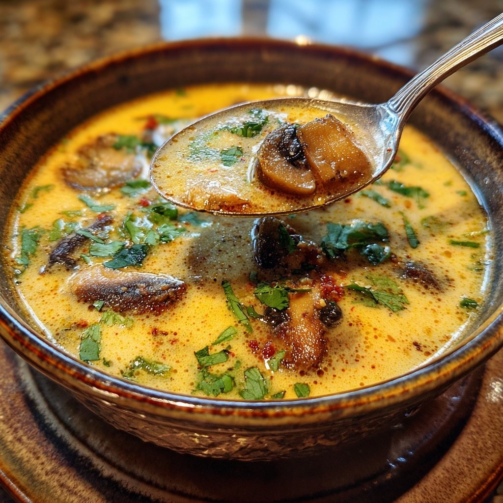 Thai Coconut Soup Recipe with Mushrooms